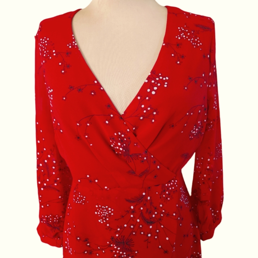 MADEWELL "Hazelwood" Faux Wrap Mini Dress - Size 6 - Picture 5 of 16